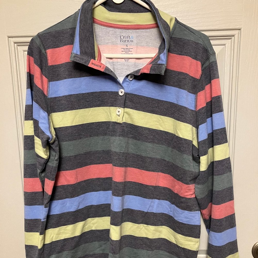 WOMEN'S SIZE XL CROFT & BARROW BRAND RUGBY STYLE TOP - BRAND NEW